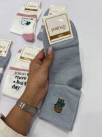 پک۵ تایی ساقدار جردن طوسی گل قلب - Image 2