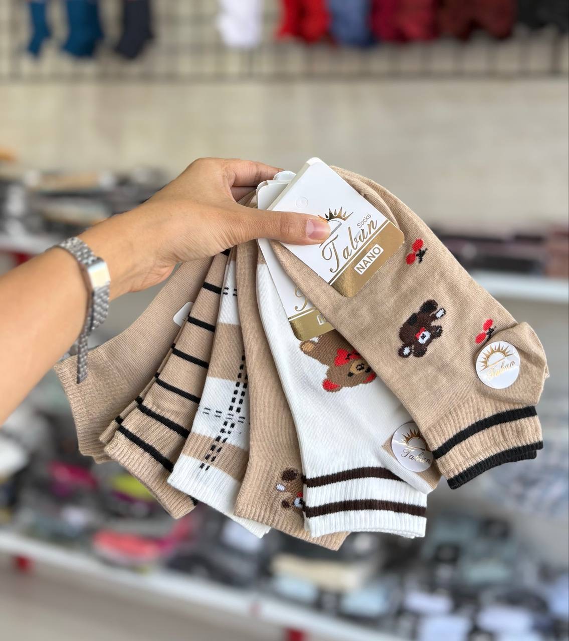 IMG_9622 پک۶ تایی نیم ساق تابان تدی کرم گیلاسی - Image 1