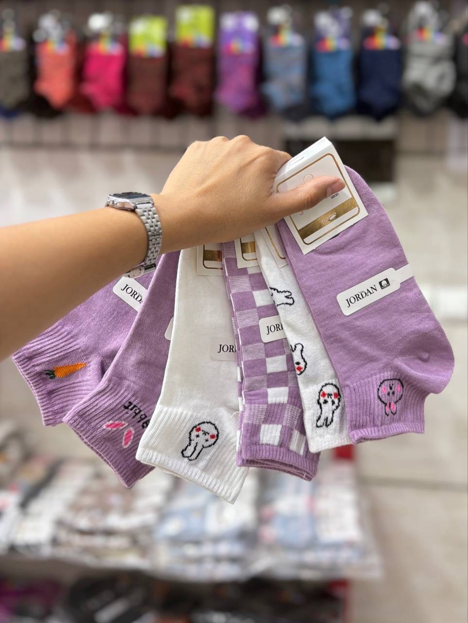 IMG_9945 پک۶ تایی نیم ساق یاسی خرگوشی جردن - Image 1